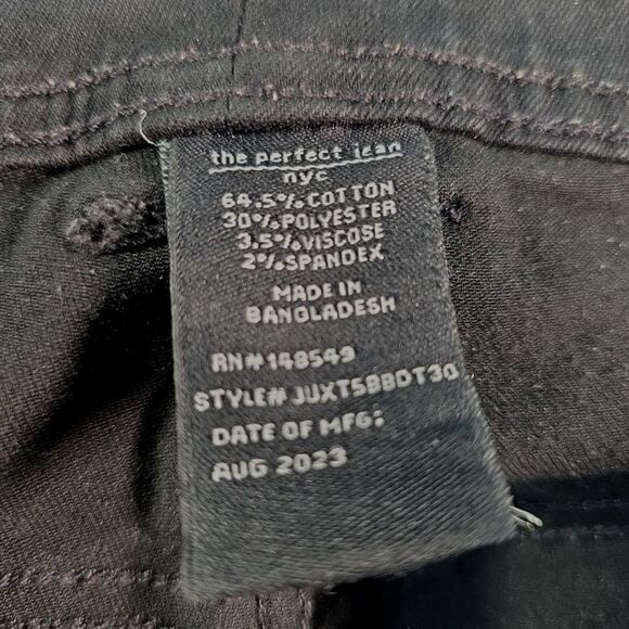 The Perfect Jean NYC Slim Thick Jeans Stretch Denim Men's 46x30 Black Pants - Picture 4 of 10